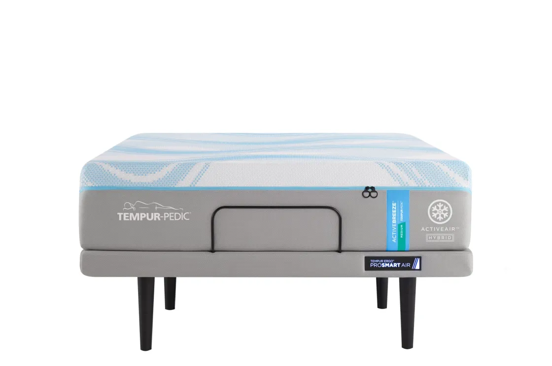 Mor Furniture Tempur-Pedic® Activebreeze® Ii Medium Hybrid Mattress & Ergo Pro Smart Air Adjustable Foundation, Twin Xl