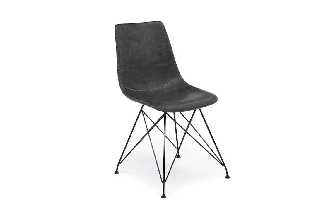 Mor Furniture Theo Side Chair In Leather