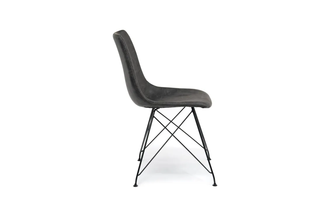 Mor Furniture Theo Side Chair In Leather