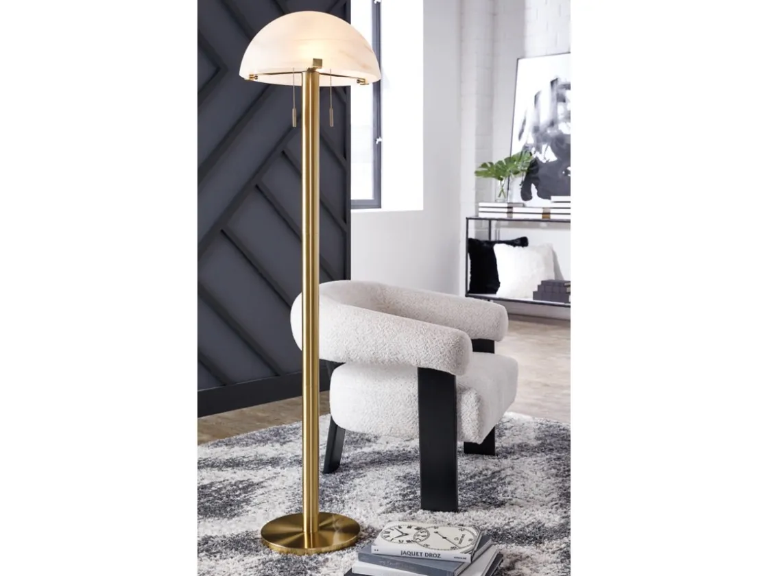 Mor Furniture Tobbinsen Floor Lamp In Brass Finish