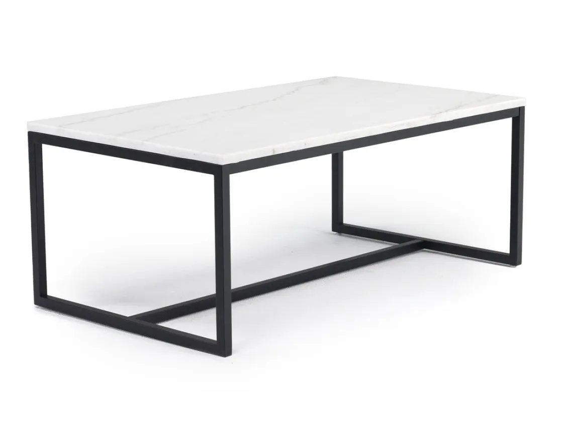 Mor Furniture Torin Coffee Table In White Marble/Black