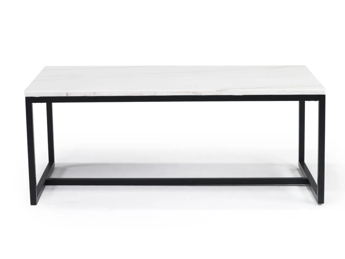 Mor Furniture Torin Coffee Table In White Marble/Black