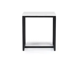 Mor Furniture Torin End Table In White Marble/Black