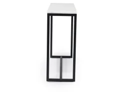 Mor Furniture Torin Sofa Table In White Marble/Black