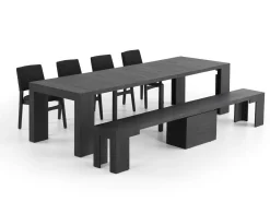 Mor Furniture Transformer Extendable Dining Table, 4 Chairs & Bench In Scandinavian Oak