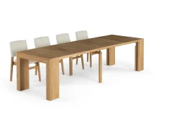 Mor Furniture Transformer Extendable Dining Table & 4 Chairs In Scandinavian Oak