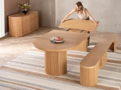 Mor Furniture Transformer Round Extendable Dining Table In Scandinavian Oak