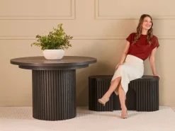 Mor Furniture Transformer Round Extendable Dining Table In Scandinavian Oak