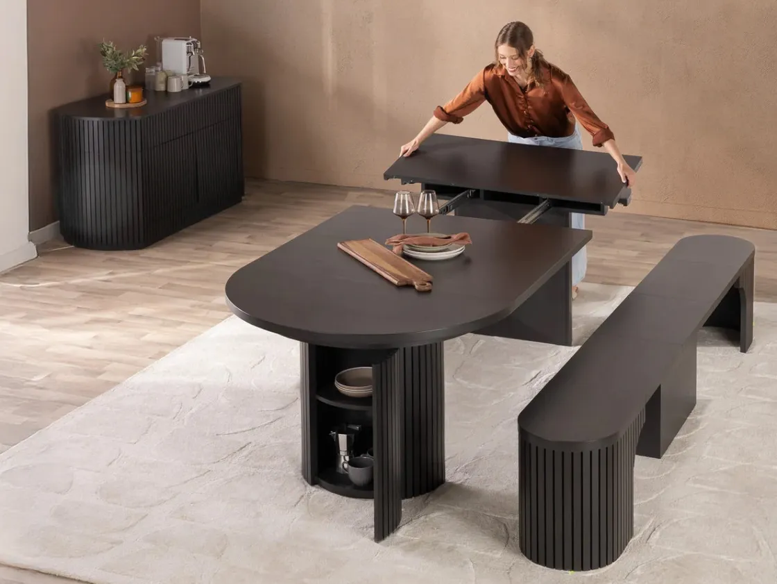 Mor Furniture Transformer Round Extendable Dining Table In Scandinavian Oak
