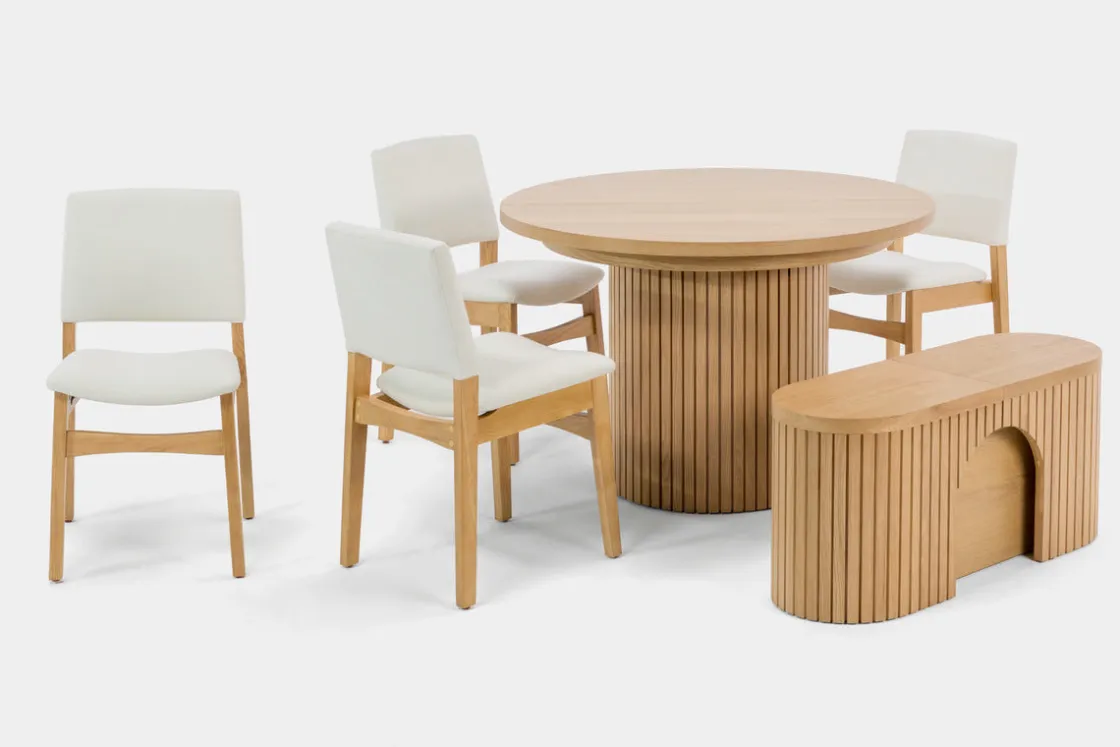 Mor Furniture Transformer Round Extendable Dining Table In Scandinavian Oak