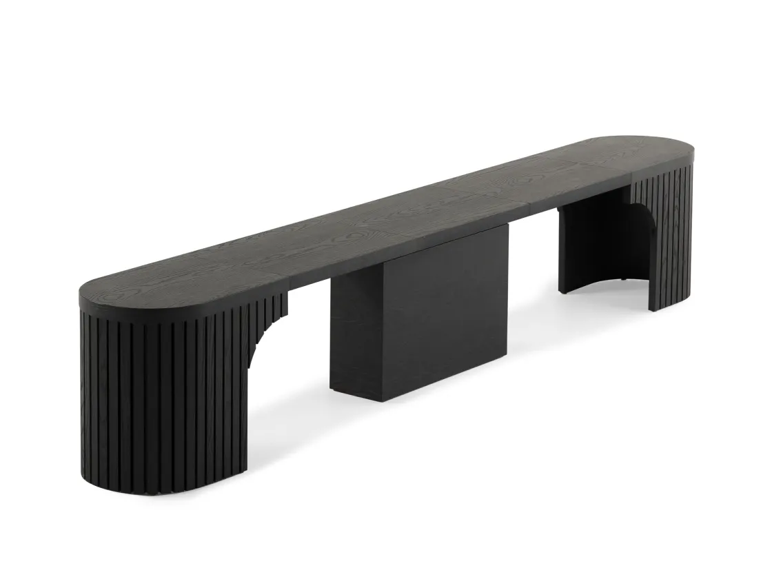 Mor Furniture Transformer Round Extendable Dining Table, 4 Chairs & Bench In Scandinavian Oak