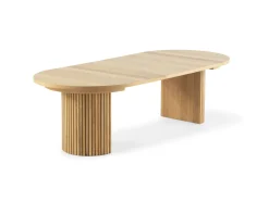 Mor Furniture Transformer Round Extendable Dining Table, 4 Chairs & Bench In Scandinavian Oak