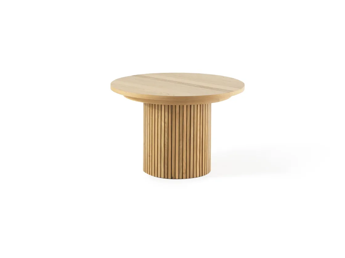 Mor Furniture Transformer Round Extendable Dining Table & 4 Chairs In Scandinavian Oak