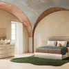 Mor Furniture Tullia Upholstered Bed W/ Storage, Dresser, Mirror & Nightstand In Pearl Line/Eco Stone, Queen
