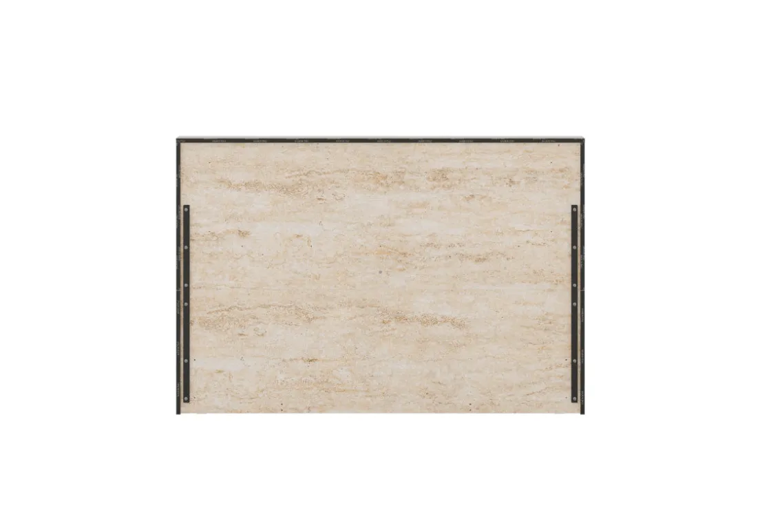 Mor Furniture Tullia Upholstered Panel Bed W/ Storage In Pearl Line/Eco Stone, Queen
