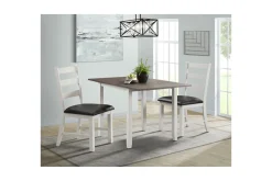 Mor Furniture Tuttle Dining Table & 2 Chairs In White
