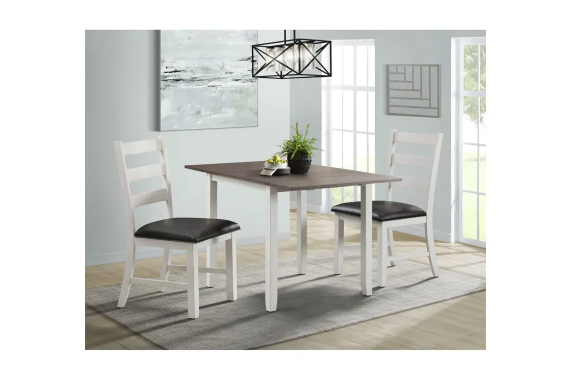 Mor Furniture Tuttle Dining Table & 2 Chairs In White