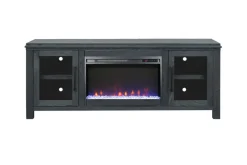 Mor Furniture Tybee Fireplace Console In Black, 85 Inch