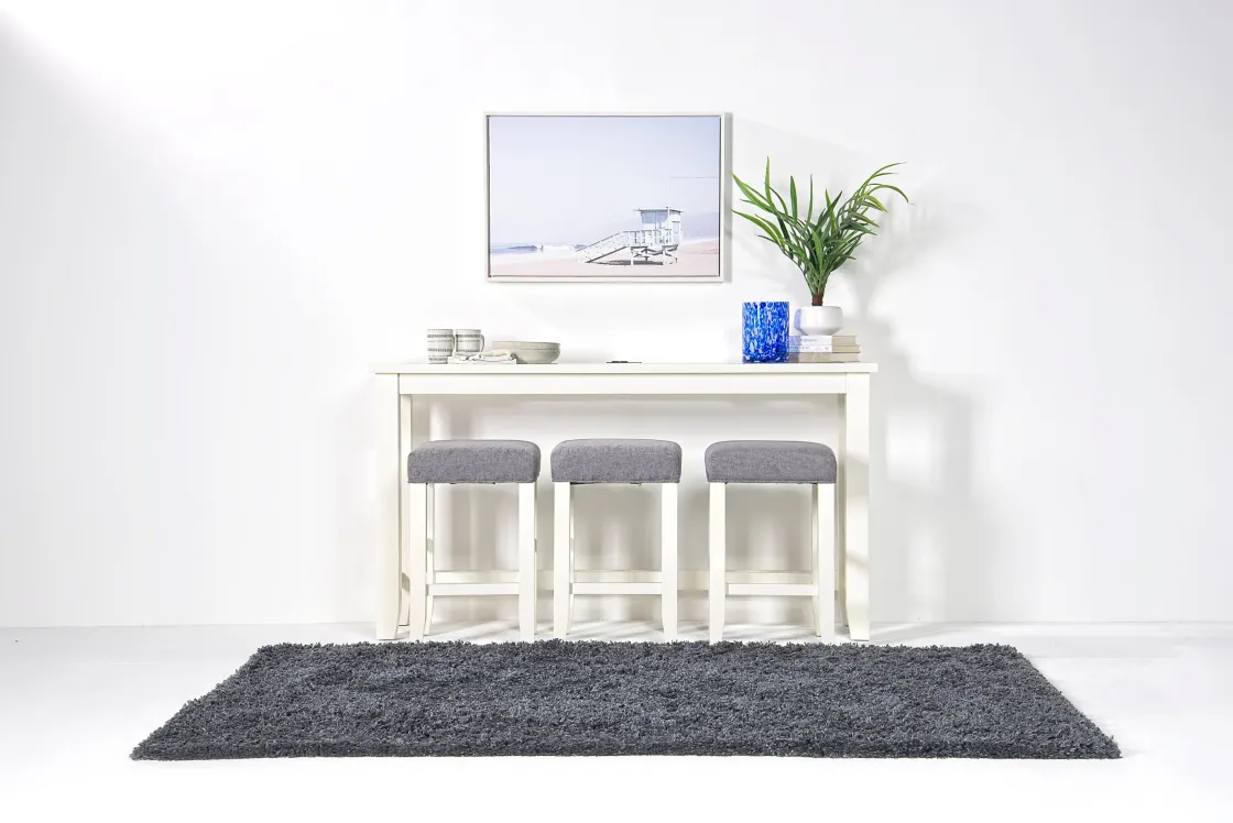 Mor Furniture Urban Sofa Bar Table W/ 3 Stools In White