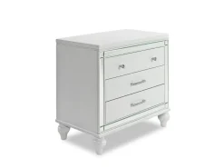 Mor Furniture Valentino Panel Bed, Dresser, Mirror & Nightstand In Silver, Twin