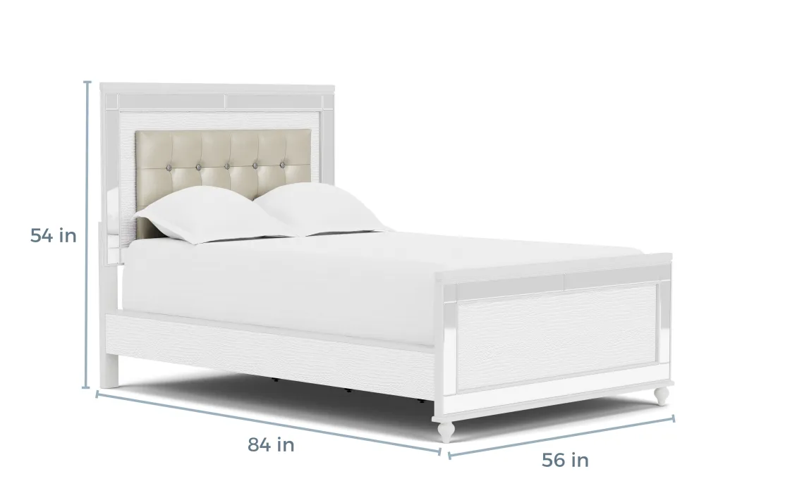Mor Furniture Valentino Panel Bed In White, Twin
