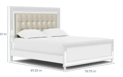 Mor Furniture Valentino Panel Bed In White, Twin