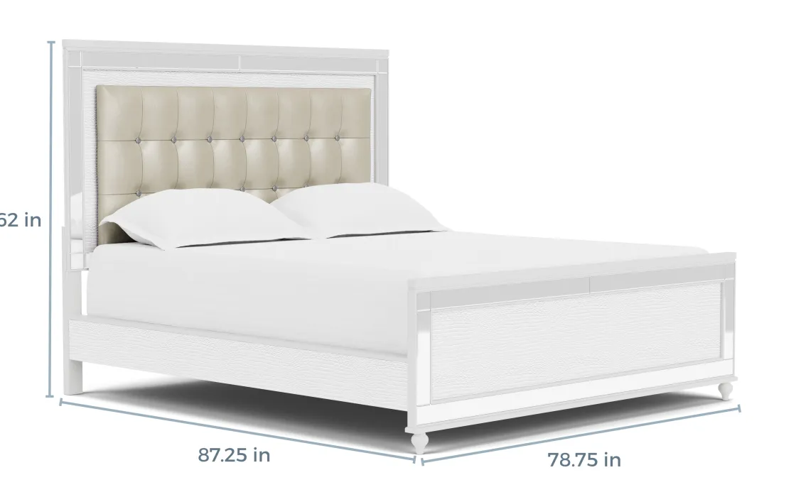 Mor Furniture Valentino Panel Bed In White, Twin