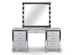 Mor Furniture Valentino Vanity & Mirror In Silver