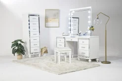 Mor Furniture Valentino Vanity, Mirror & Stool In Silver