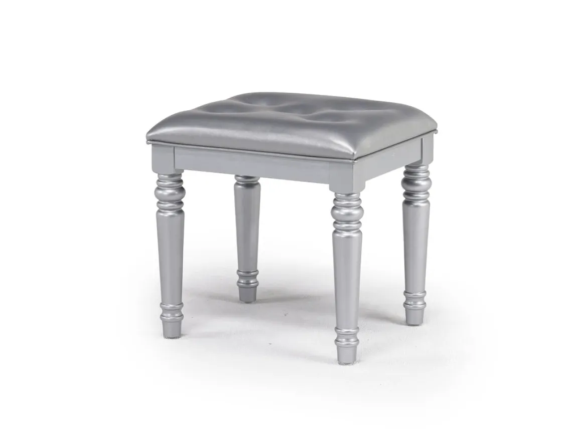 Mor Furniture Valentino Vanity, Mirror & Stool In Silver
