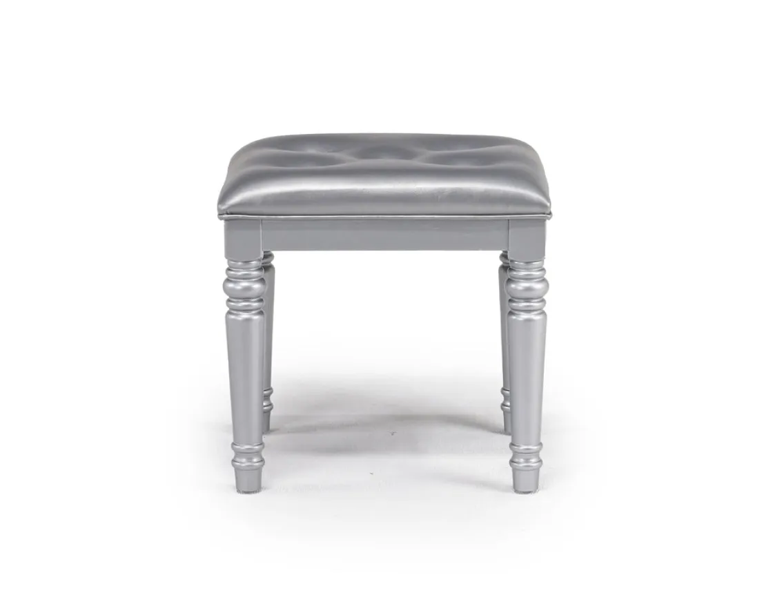 Mor Furniture Valentino Vanity, Mirror & Stool In Silver