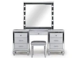 Mor Furniture Valentino Vanity, Mirror & Stool In Silver