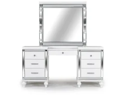 Mor Furniture Valentino Vanity, Mirror & Stool In Silver