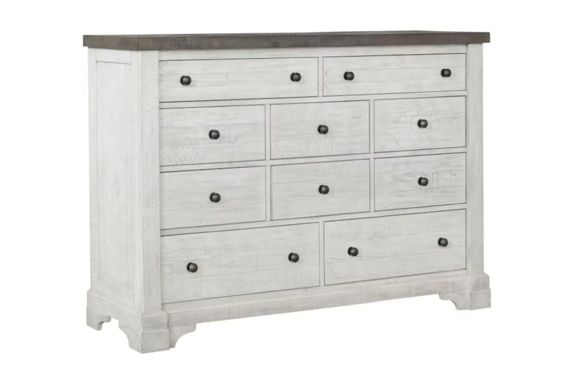 Mor Furniture Valley Ridge Dresser In White Gray Finish