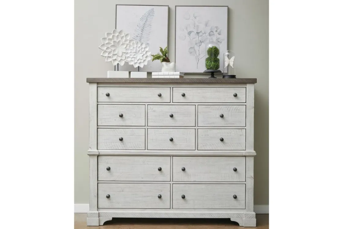 Mor Furniture Valley Ridge Mans Chest In White Gray Finish