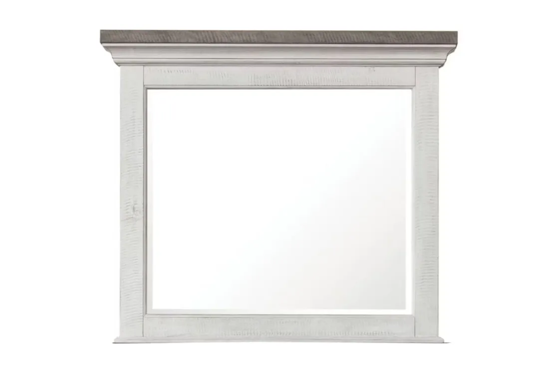 Mor Furniture Valley Ridge Mirror In White Gray Finish