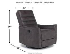 Mor Furniture Vasco Recliner In Dallas Light Gray Leather