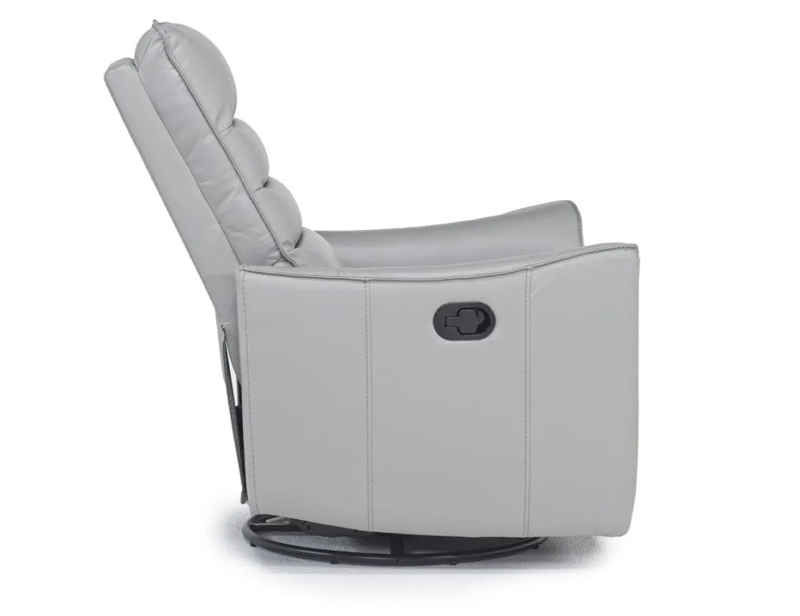 Mor Furniture Vasco Recliner In Dallas Light Gray Leather
