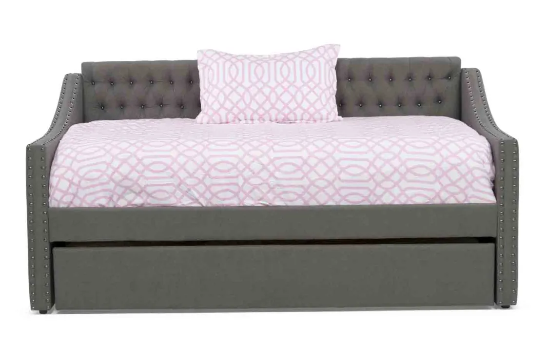 Kids Mor Furniture Veronica Daybed W/ Trundle In Gray, Twin
