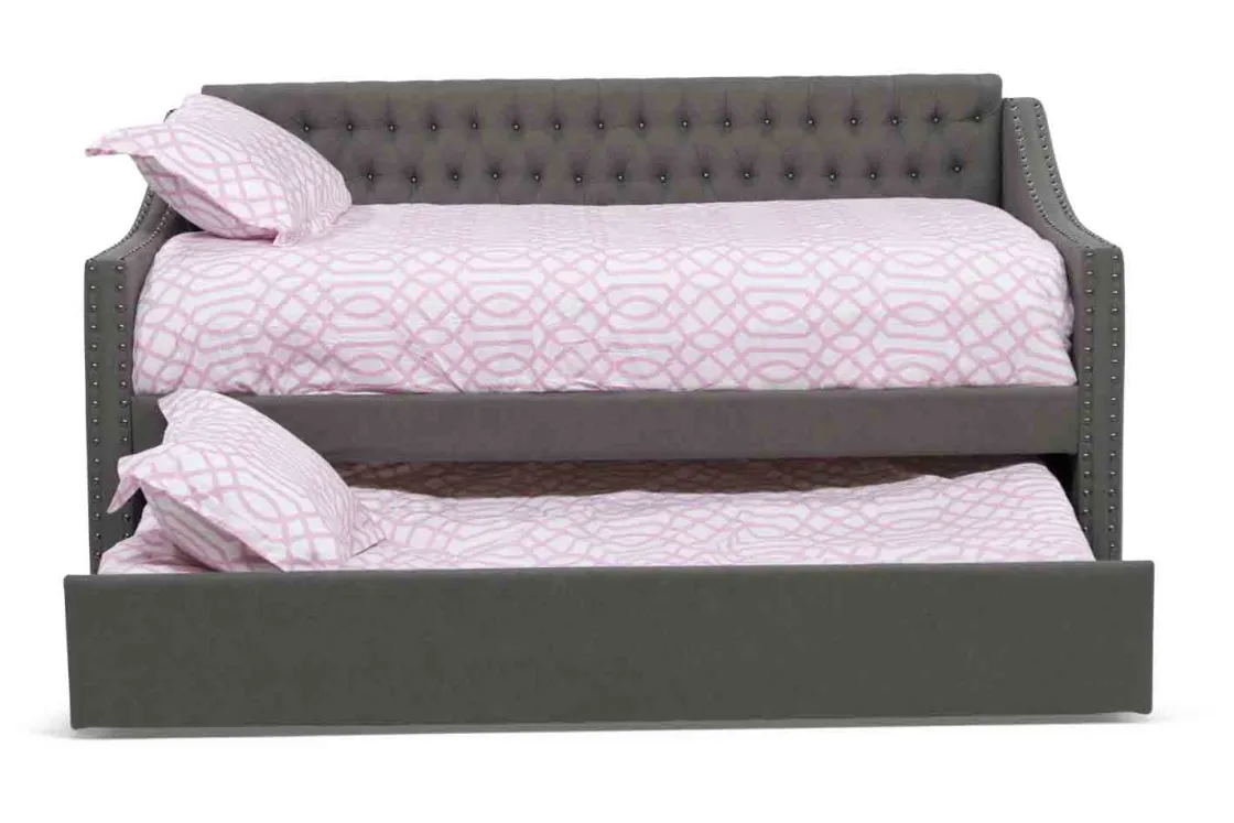Kids Mor Furniture Veronica Daybed W/ Trundle In Gray, Twin