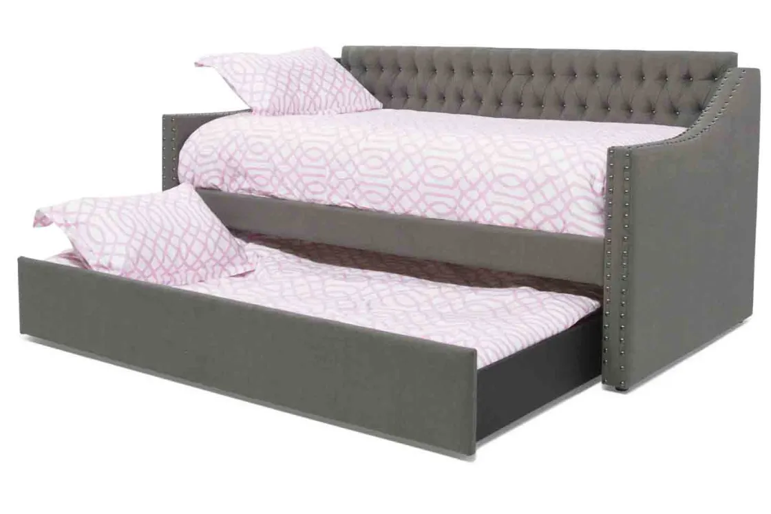 Kids Mor Furniture Veronica Daybed W/ Trundle In Gray, Twin