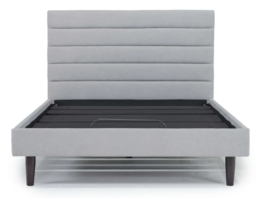 Mor Furniture Vista Upholstered Adjustable Foundation Bed In Charcoal, Full