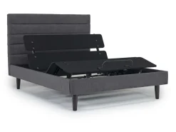Mor Furniture Vista Upholstered Adjustable Foundation Bed In Charcoal, Full