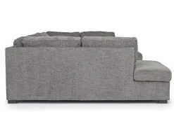 Mor Furniture Vivian Full Pullout Dual Chaise Sectional In Gray Fabric, Right Facing