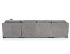 Mor Furniture Vivian Full Pullout Dual Chaise Sectional In Gray Fabric, Right Facing