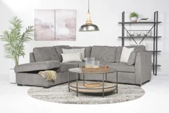 Mor Furniture Vivian Full Pullout Sofa Sleeper Tux Chaise In Gray, Left Facing