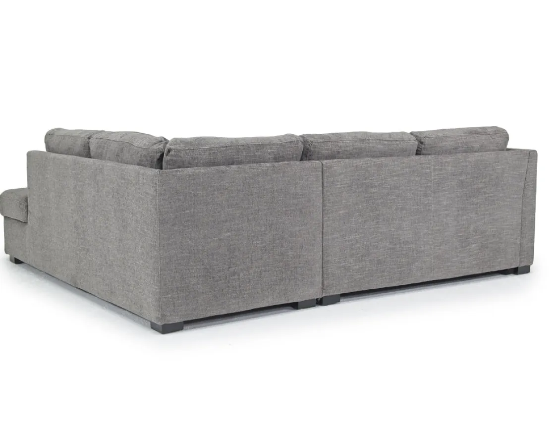 Mor Furniture Vivian Full Pullout Sofa Sleeper Tux Chaise In Gray, Left Facing