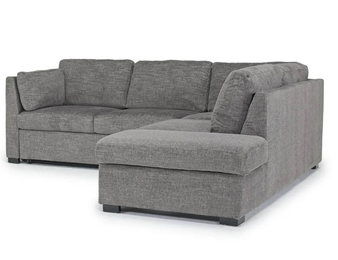 Mor Furniture Vivian Full Pullout Sofa Sleeper Tux Chaise In Gray, Left Facing
