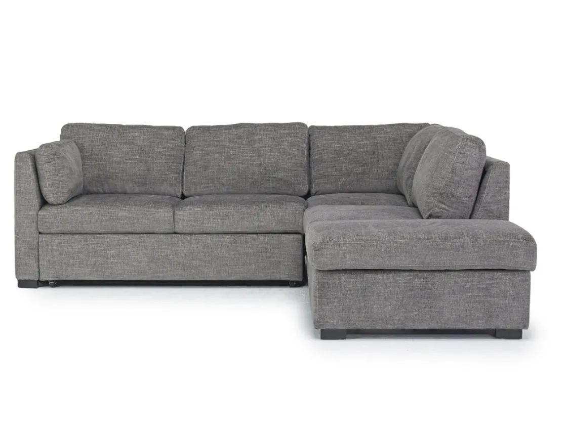 Mor Furniture Vivian Full Pullout Sofa Sleeper Tux Chaise In Gray, Left Facing