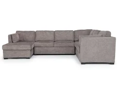 Mor Furniture Vivian Full Pullout Tux Chaise Sectional W/ Storage In Gray, Left Facing